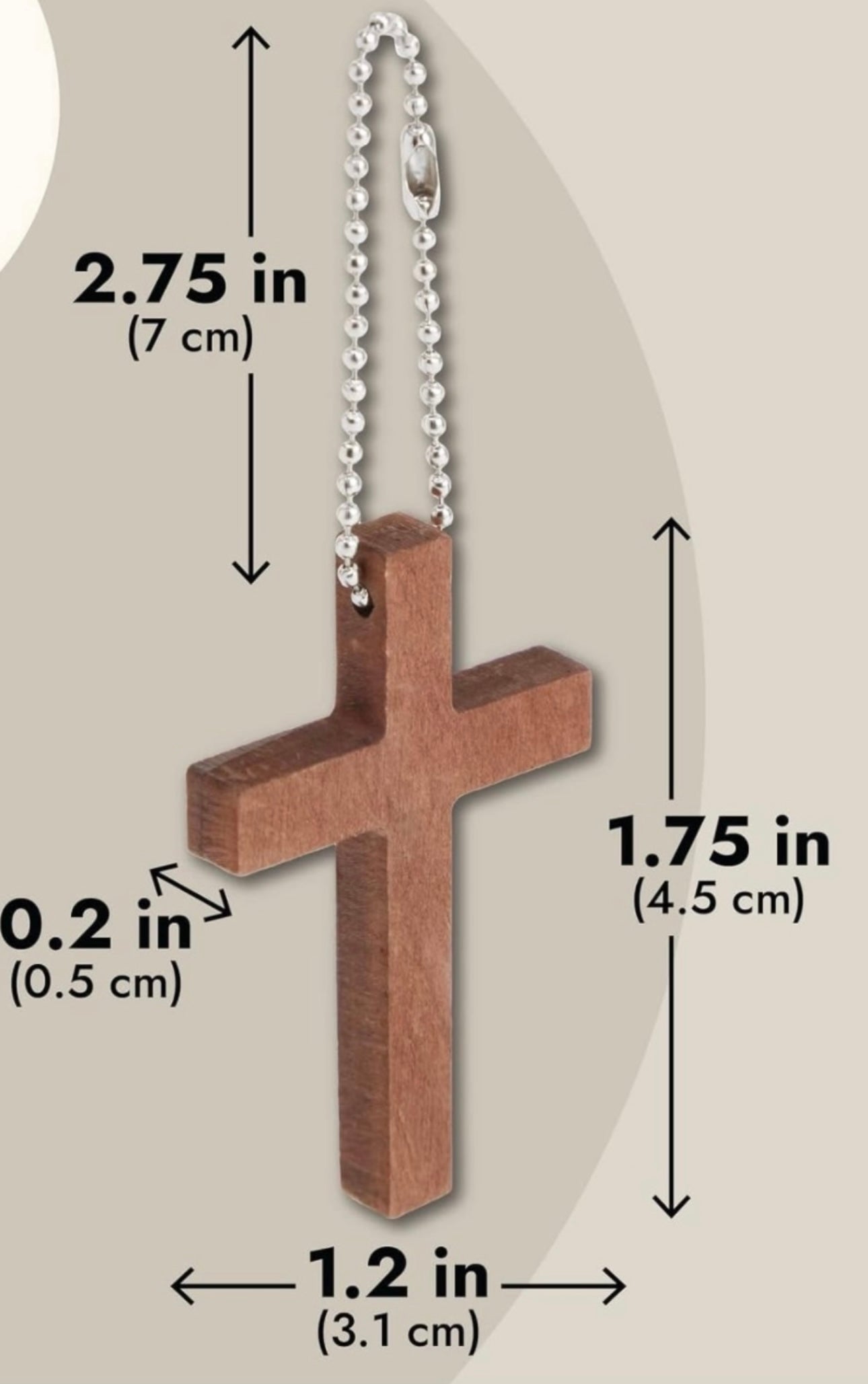 Mini Wooden Cross Keychain